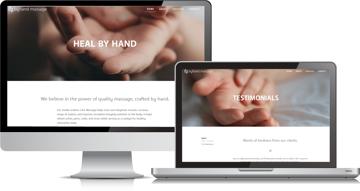 byhand massage website on large devices