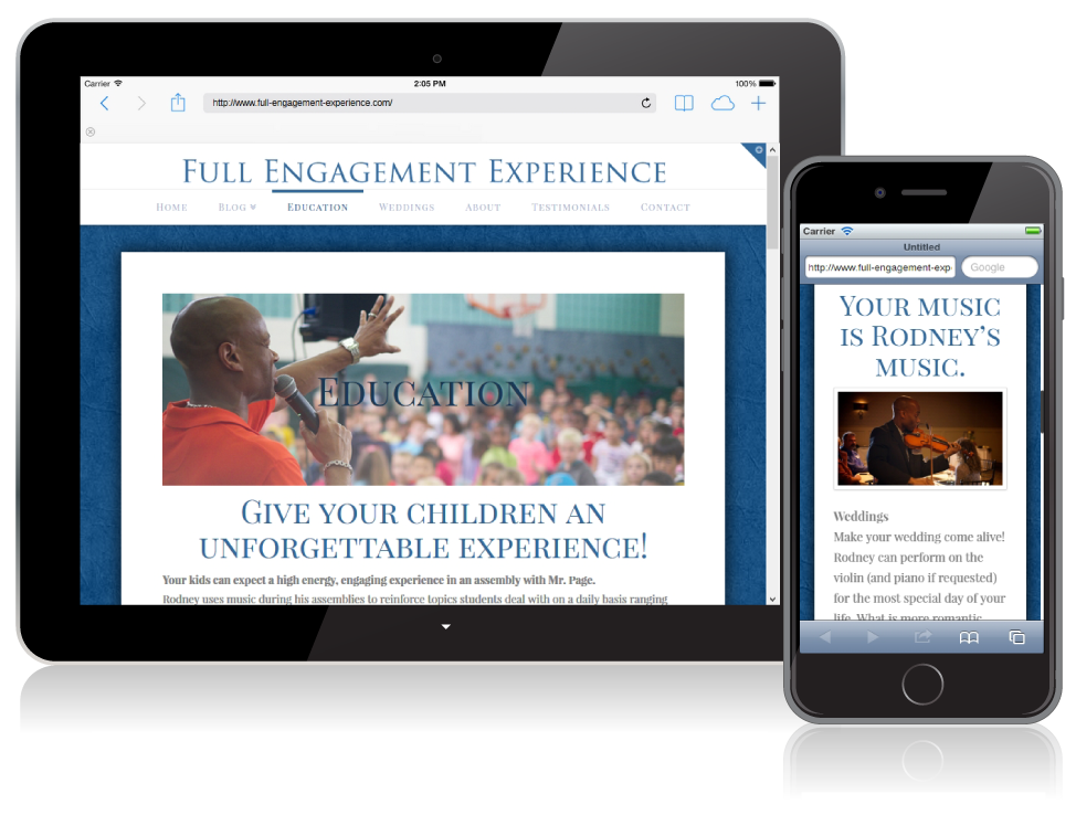 Full Engagement Experience website on mobile devices