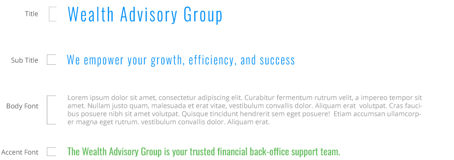 Wealth Advisory Group typography